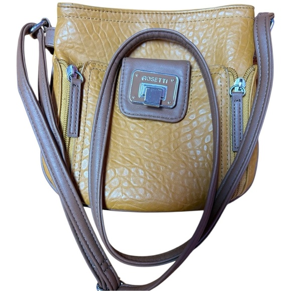 Fratelli Rossetti Yellow and Brown Crossbody Bag with Structured Design - Picture 2 of 4